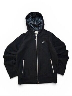 Vintage Y2k Nike Black Wool Full Zip Hoodie